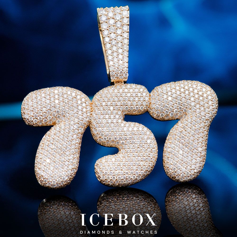 Icebox - Custom Bubbly Letters 14K 7.25ctw