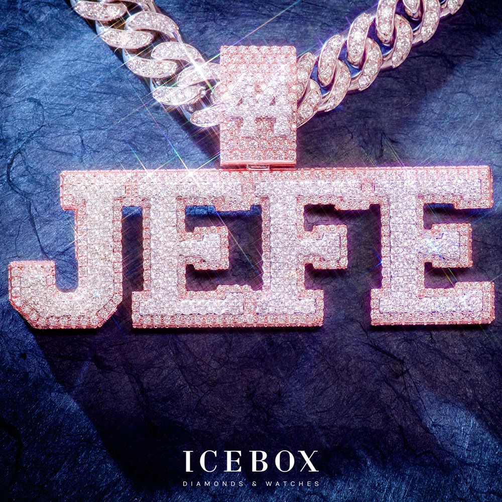 Icebox - Custom Double Layer Letters & Bail 14K