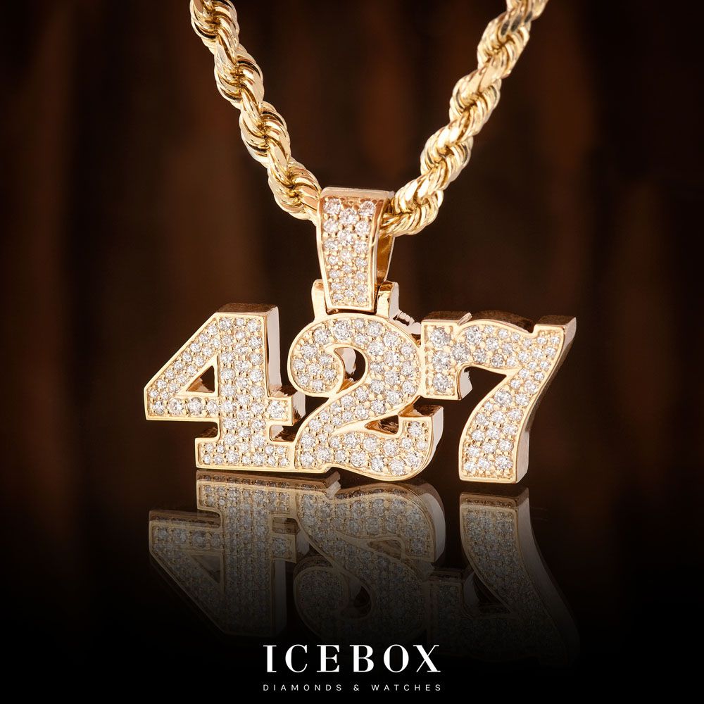 Icebox Custom Letters Diamond Pendant 14K 1.27ctw