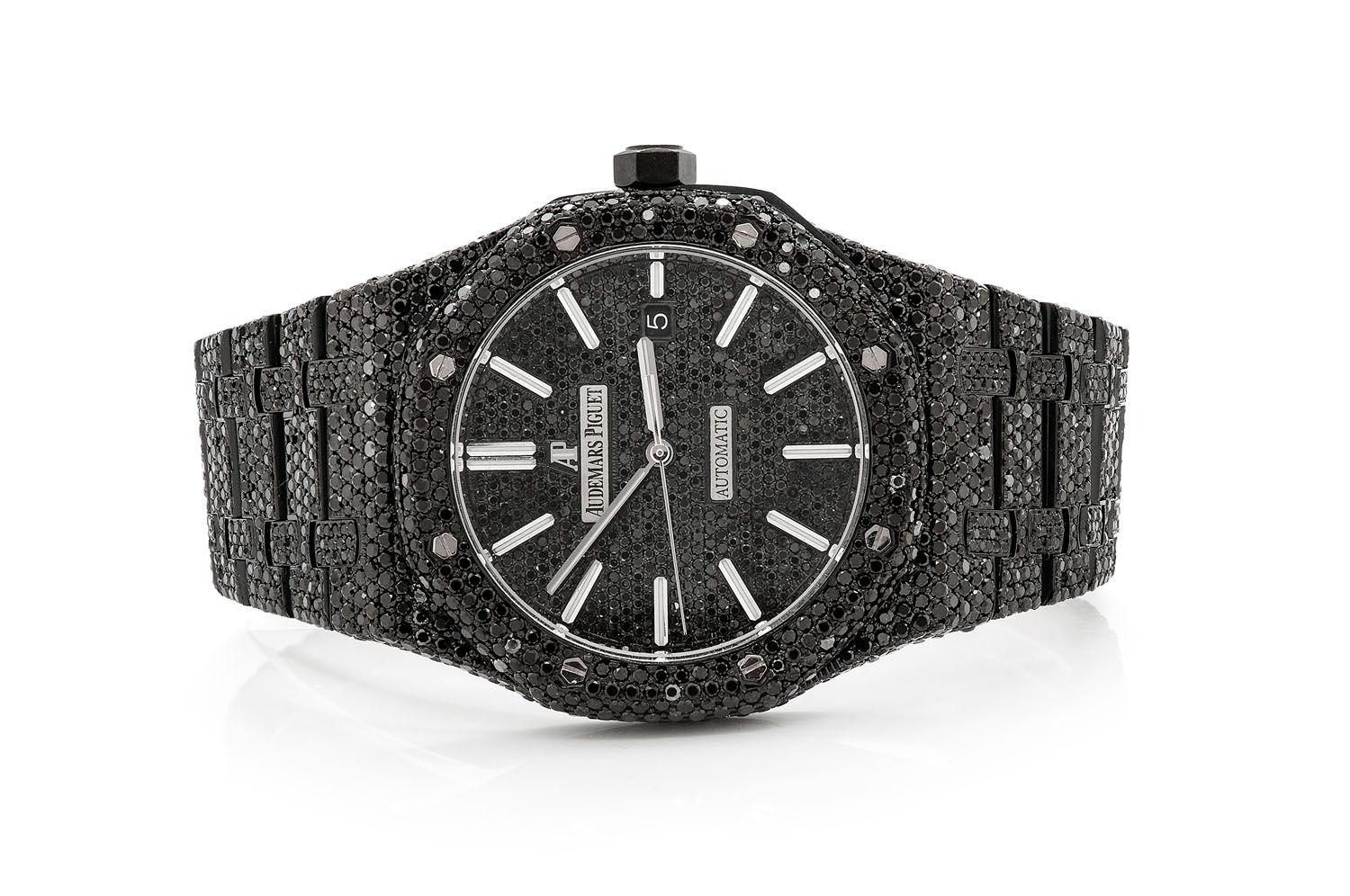 Icebox - Audemars Piguet Royal Oak Skeleton 41MM Steel - Fully Iced Out